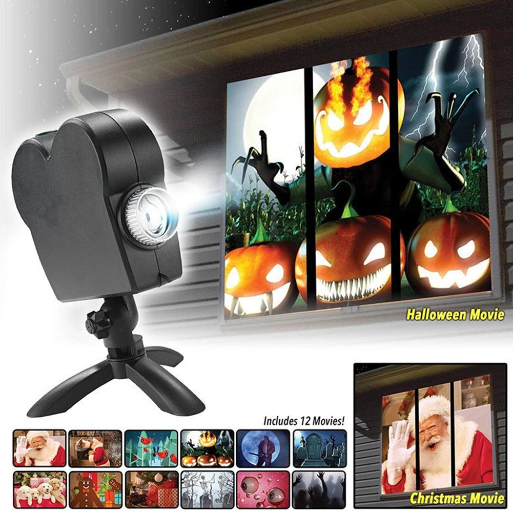 Actual projector with 12 built-in holiday movies