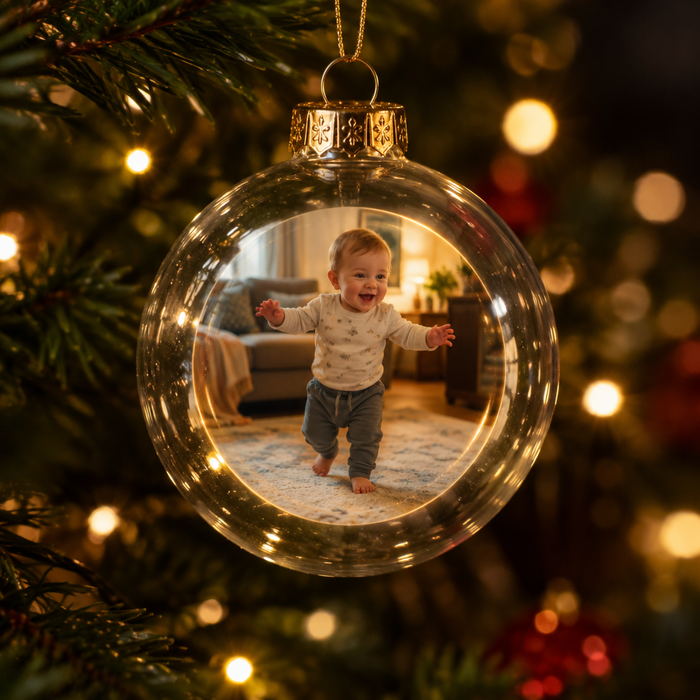 The ornament playing a baby's first steps (illustration, screen simulated) [angle:baby]