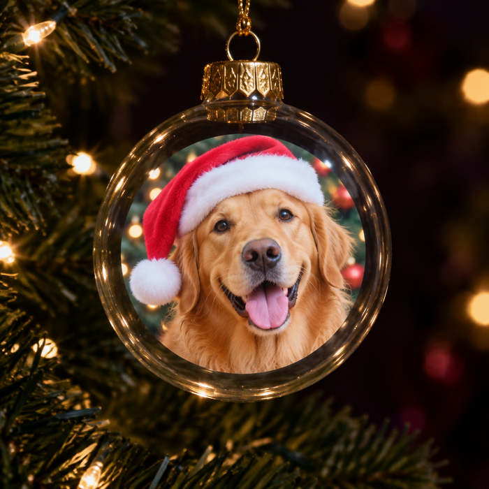 HueMe Pet Heirloom with a golden retriever on its screen (illustration, screen simulated) [lead]